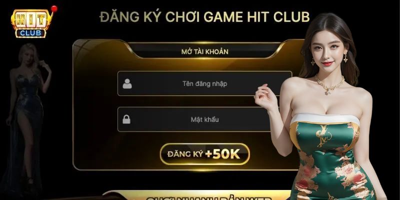 Giao diện đăng ký đăng nhập HitClub an toàn, tiện lợi